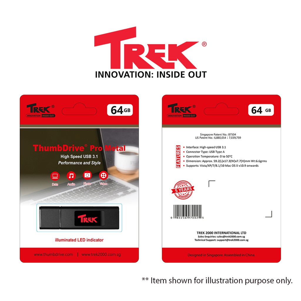 TREK USB 3.1 Thumbdrive ™ TD Pro Metal Flash Drive - Có sẵn trong 32GB / 64GB / 128GB | BigBuy360 - bigbuy360.vn