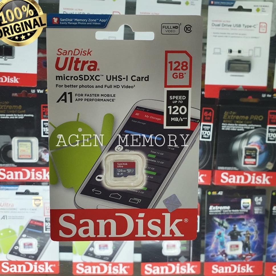 ➦ Micro SD SANDISK 128gb 120mb / s Ultra class 10 A1