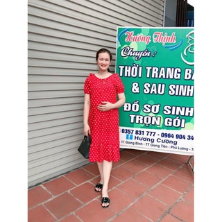 Đầm bầu lụa giấy siêu nhẹ siêu mát