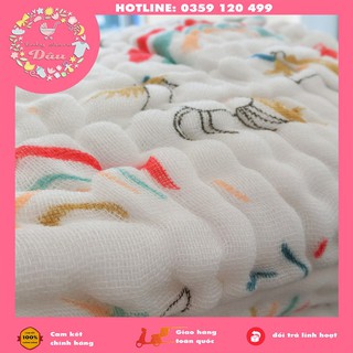 Khăn tắm nhăn cho bé - vải sợi tre nhăn siêu thấm - size 110 x 110cm