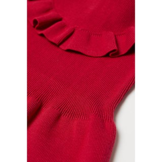 Váy len đỏ cổ bèo HM H&M_hàng chính hãng authentic