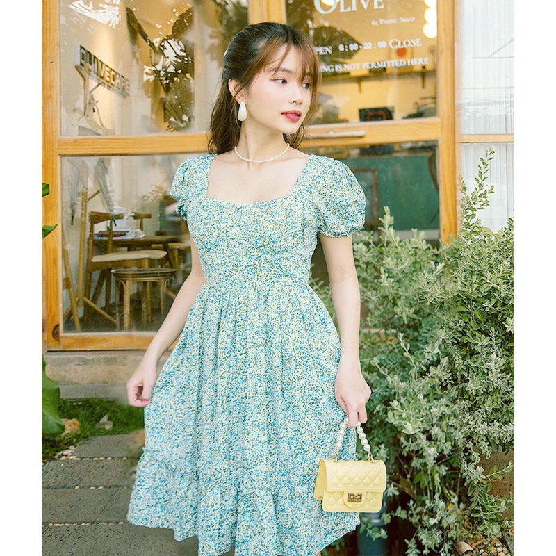 Đầm Hoa Nhí Xếp Ngực - AD22002