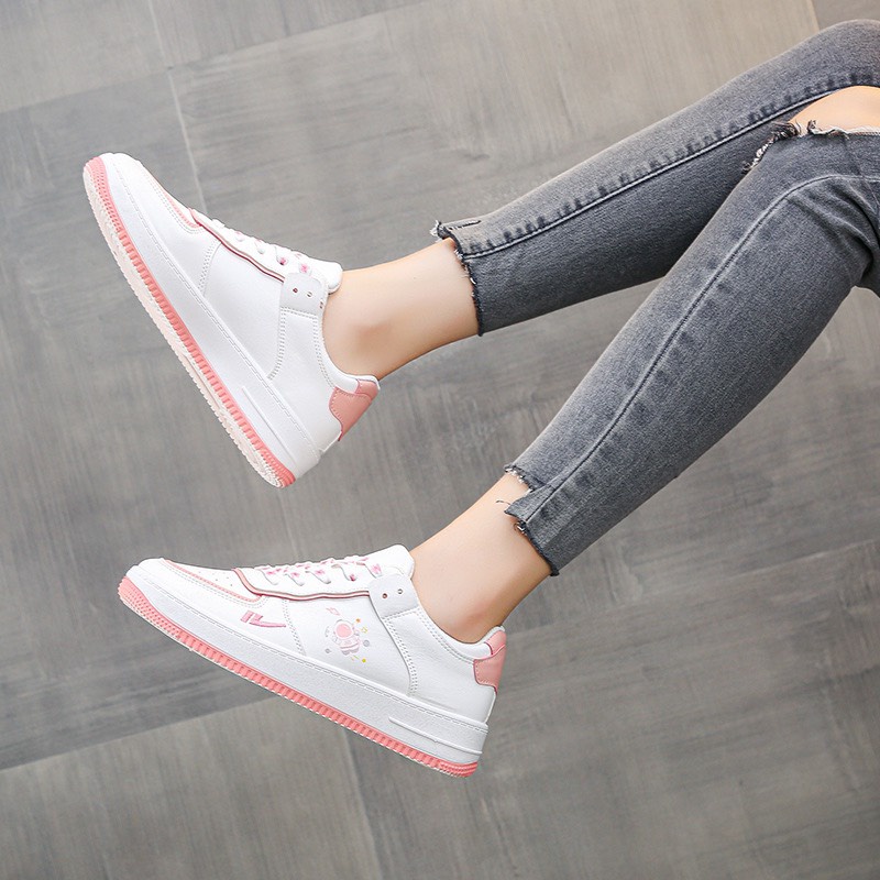 Giày MWC 0598 - Giày Thể Thao Nữ Sneaker, Sneaker Nữ Da Phối Màu Trẻ Trung Siêu Hot