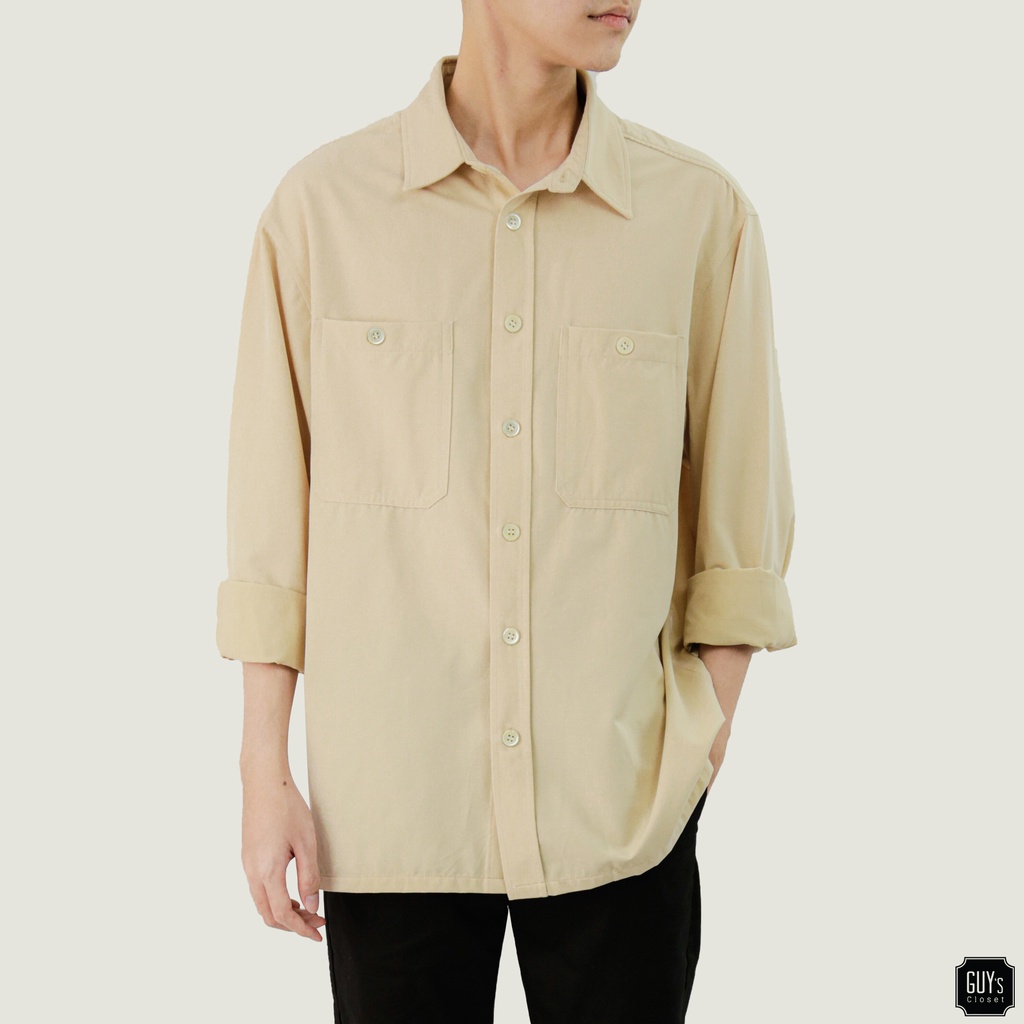 [HÀNG THIẾT KẾ] Áo sơ mi Button Shirt GUY's Closet, chất liệu kaki, thấm hút mồ hôi tốt | BigBuy360 - bigbuy360.vn