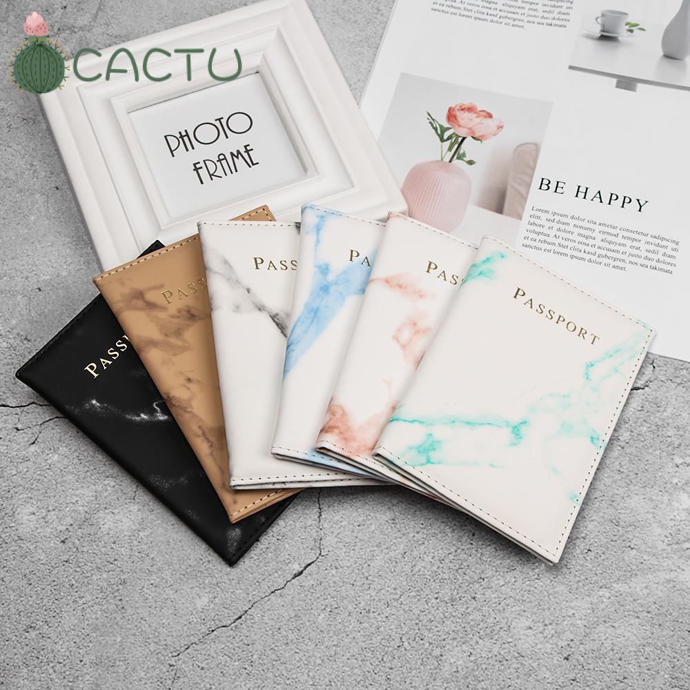 Bìa bảo vệ hộ chiếu du lịch/thẻ tín dụng/ID bằng da PU họa tiết cẩm thạch unisex nhiều màu lựa chọn thời trang mới