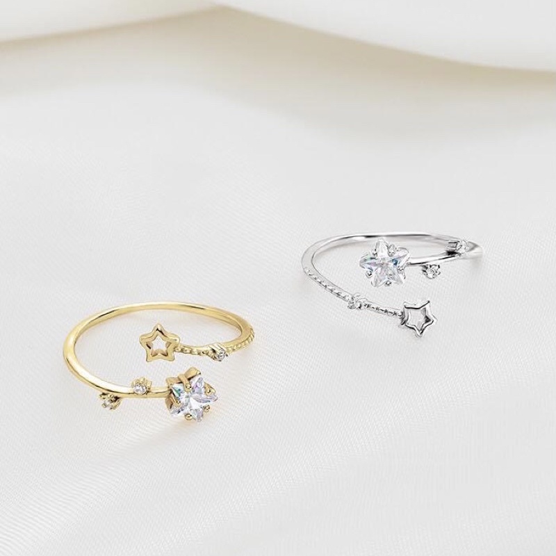 Nhẫn nữ ngôi sao bạc ta siêu xinh , free size - Vàng Bạc Khải Khải