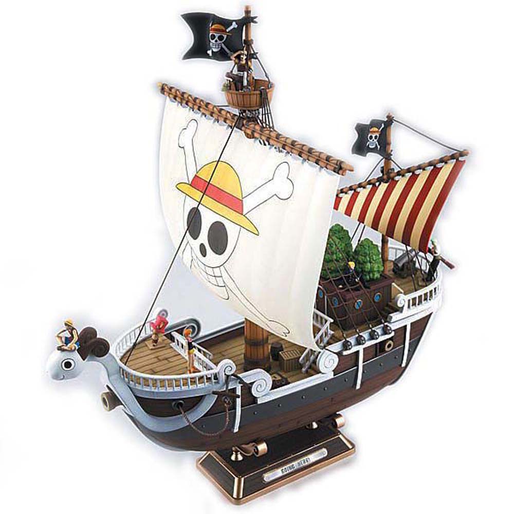 IVANES Anime Monkey D Luffy Miniature Action Figures Pirate Ship Model Christmas Gift Collection Model Thousand Sunny PVC Toys Boat Meryl Boat Model Toy