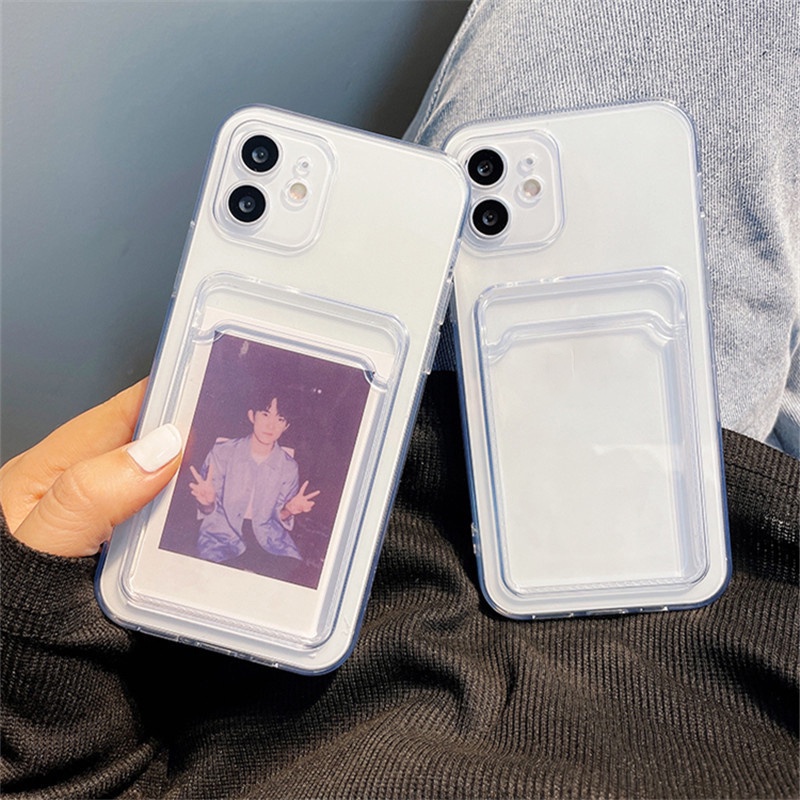 Ốp Lưng iPhone Chống Sốc Trong Suốt Dạng Ví Để Thẻ Cư Dân Ảnh 6/6plus/6s/7/7plus/8/8plus/x/xs/11/12/13/14/pro/max/plus