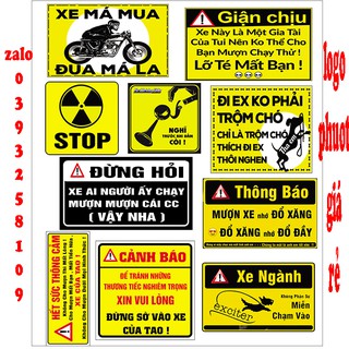 tem cảnh báo logo cảnh báo trang trí xe
