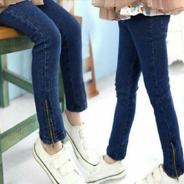 Quần legging jean khoá kéo thời trang