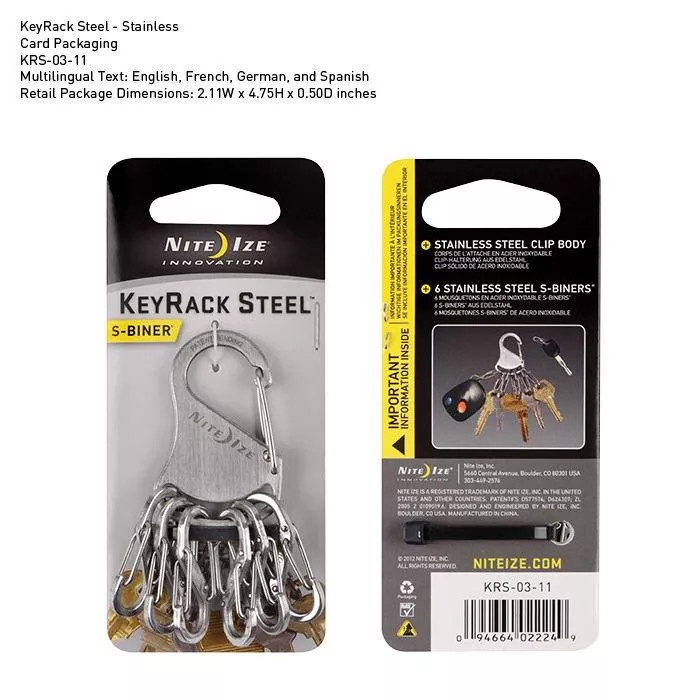 Móc Chìa Khoá S-Biners KeyRack Steel Nite Ize - Hàng chính hãng