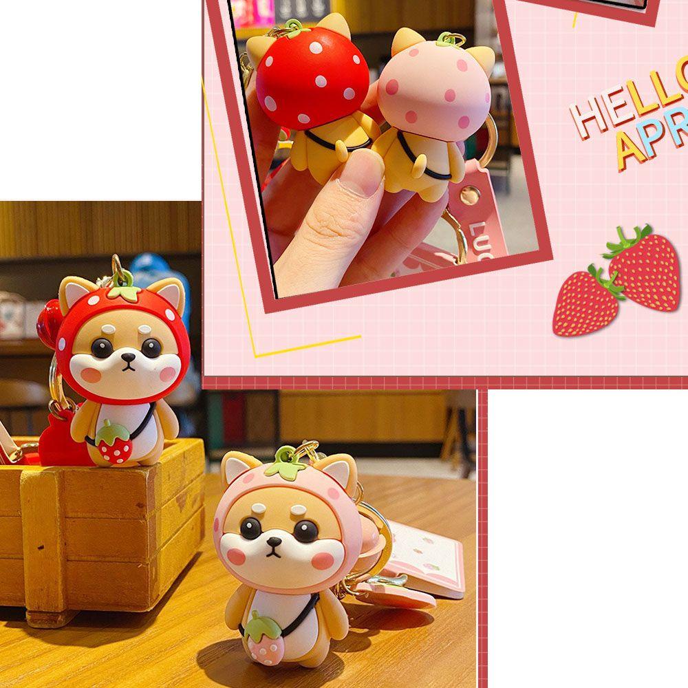 Móc Chìa Khóa Bằng Silicone Hình Chú Chó Shiba Inu Dễ Thương