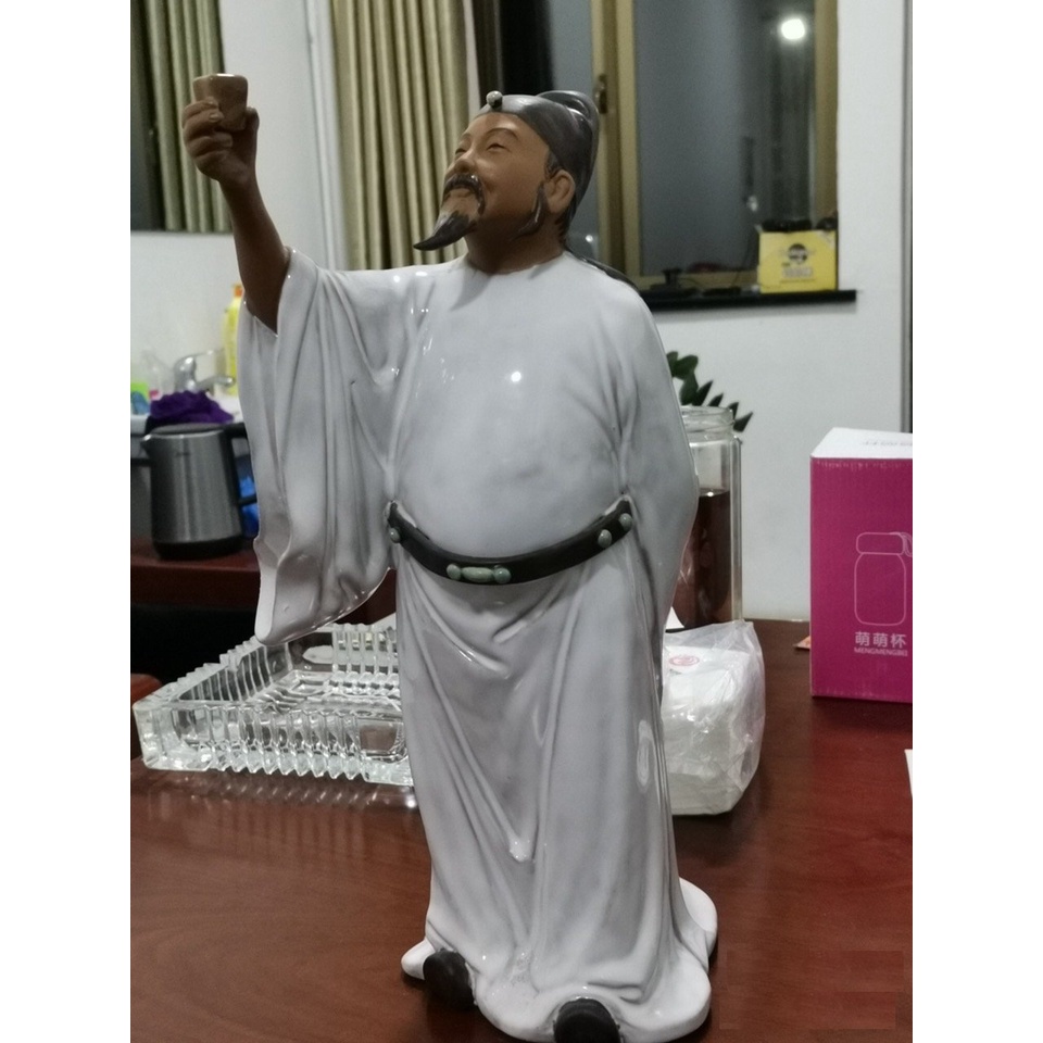 TƯỢNG GỐM LÝ BẠCH MỜI RƯỢU GỐM PHẬT SƠN- TƯỢNG LÝ BẠCH THƯỞNG RƯỢU- TƯỢNG TIỂU CẢNH