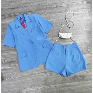 set blazer cộc tay + quần đùi