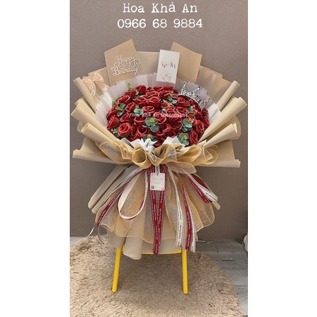 [Hoa sinh nhật - Nowship] Bó hoa sáp 100bông siêu to khổng lồ. Được chọn màu hoa. Hình ảnh Độc quyền nhà Khả An!