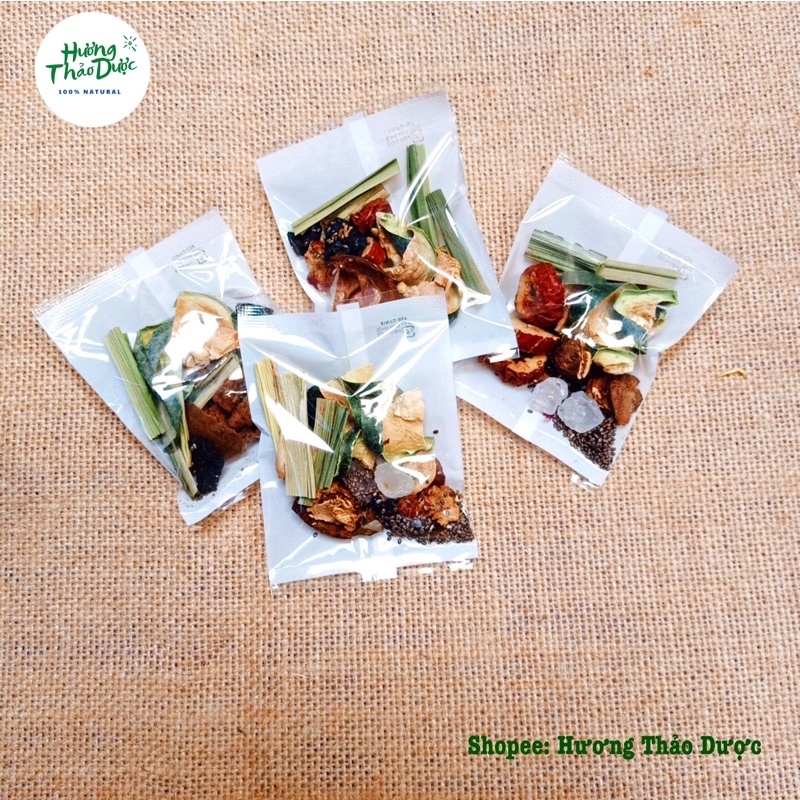 Trà Sâm Bí Đao Lá Dứa (Táo Đỏ, Thục Địa, La Hán, Hạt Chia) - Thanh Lọc Cơ Thể 1 Gói