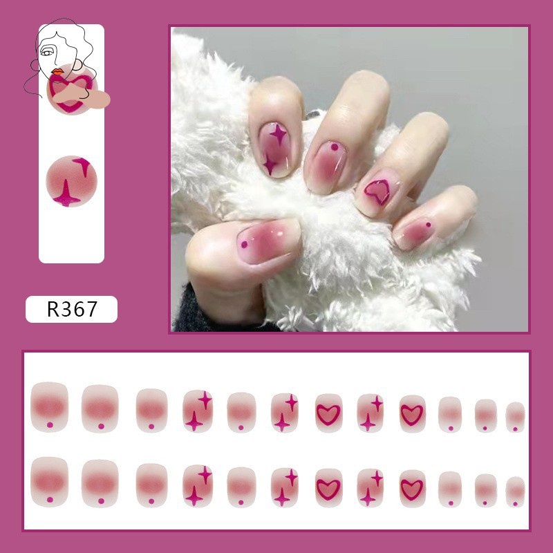 Bộ 24 Móng Tay Giả Trang Trí Xinh Xắn