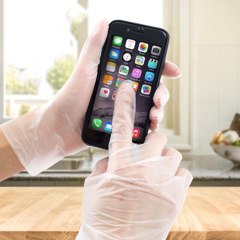 Set 100 Găng Tay Nhựa TPE Dày Co Giãn Chống Dầu Dùng Một Lần Thân Thiện Với Môi Trường Dùng Trong Nhà Bếp