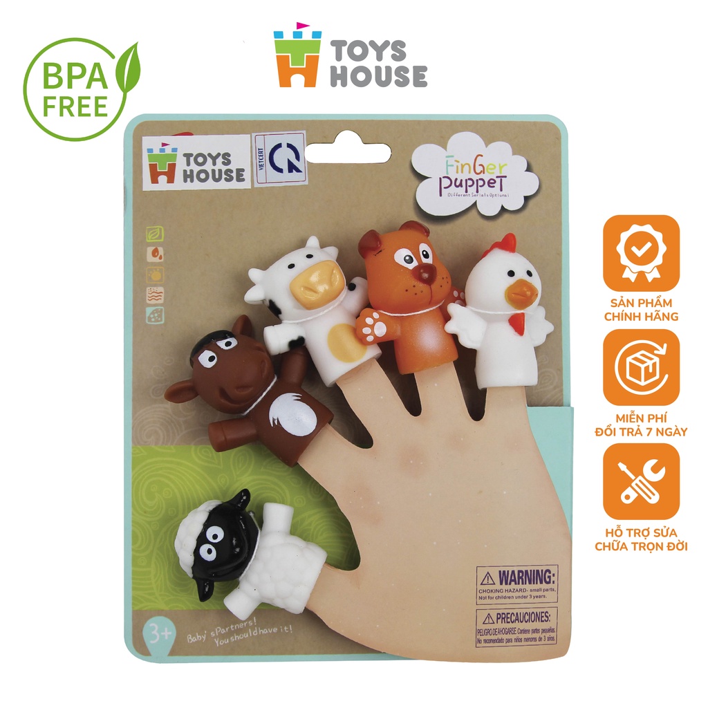 Rối ngón tay chơi ú òa với bé - Toyshouse - đồ chơi phát triển trí tượng tượng và giác quan cho bé