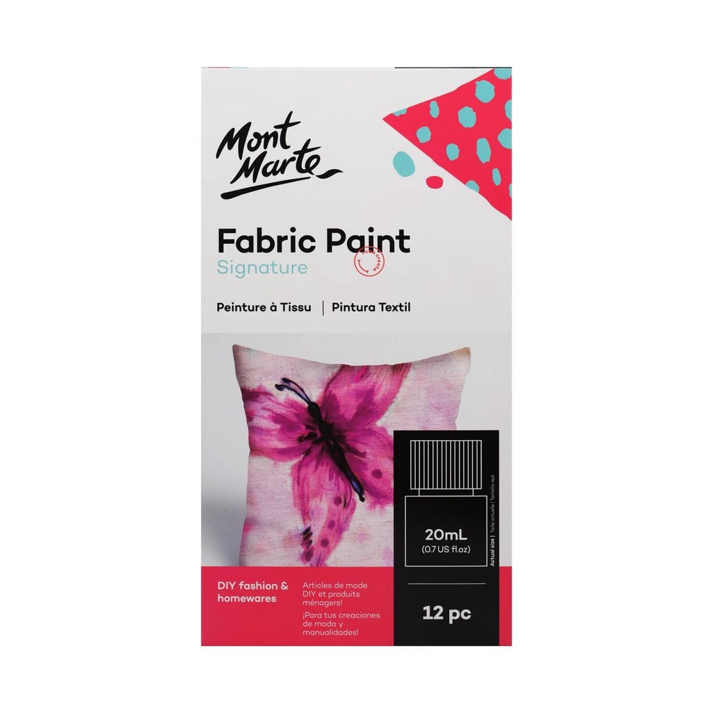 Màu vẽ vải custom giày Mont Marte bộ 8/ 12/ 20 màu giặt không phai - Fabric Paint