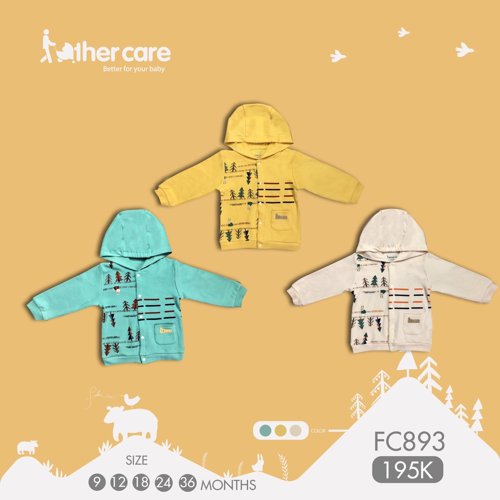 Áo Khoác FatherCare trẻ em Mũ Cài Giữa Nỉ - Thỏ Cây FC893