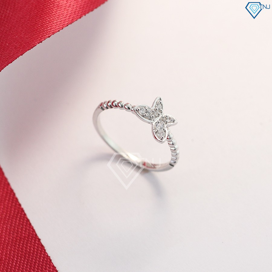 Nhẫn bạc nữ đẹp giá rẻ hình cánh bướm đính đá NN0226 - Trang Sức TNJ