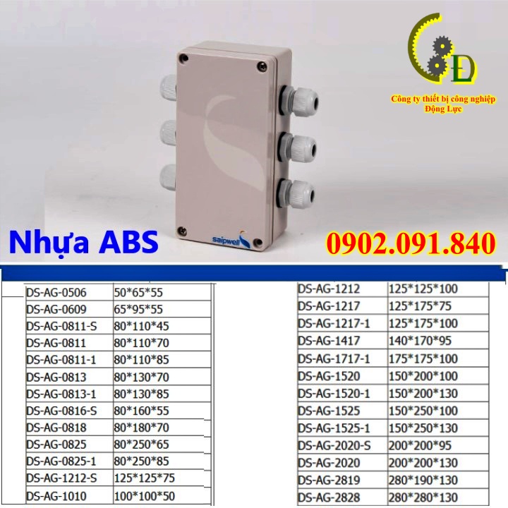 Tủ Điện NhựaVIPhộp điện nhựa DS-AG-0811 (80*110*70). Hộp đấu điện bằng nhựa ABS cao cấp dầy dặn chống thấm nước
