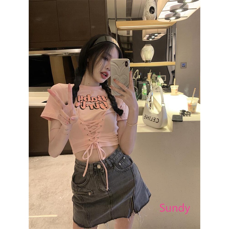 Áo Croptop Hai Dây Màu Hồng Thời Trang Mùa Hè Cho Nữ
