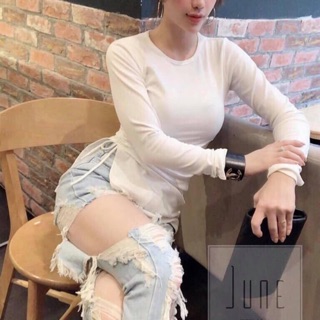 Áo cotton rút dây