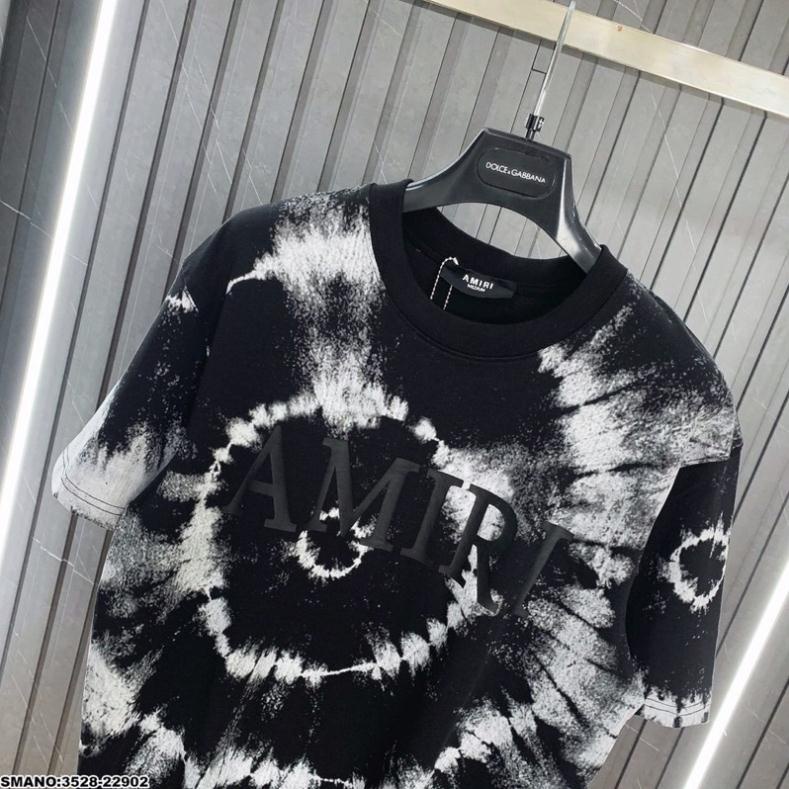 Áo phông cộc tay nam AMIRI in hình lốc xoáy siêu chất - Áo thun cotton vải loang hot hit cao cấp chất đẹp mát