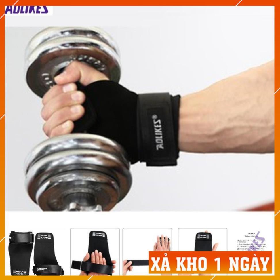 Đổ Sỉ - AOLIKES 7639 - 1 đôi - no pain băng cuốn cổ tay, dây kéo lưng trợ lực cổ tay nâng tạ chống trượt chuyên gym