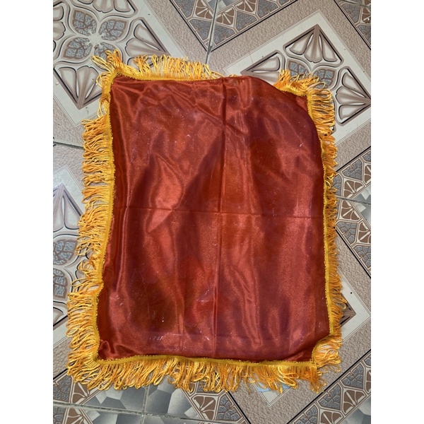 Khăn phủ khay tua vàng cắt băng khánh thành kích thước 40x60cm