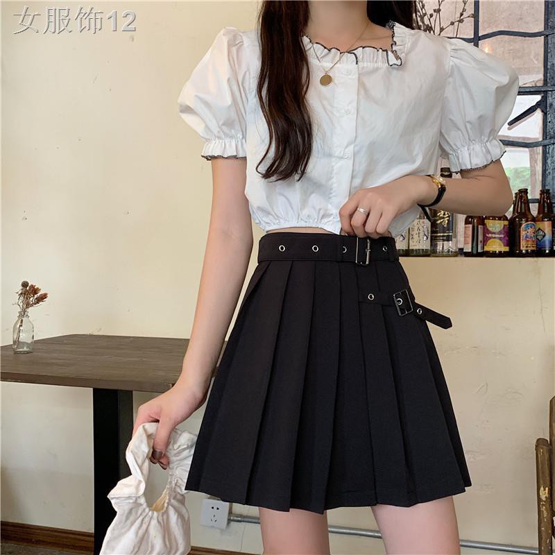 Váy nửa dài nữ xếp ly mùa xuân và hè eo cao một đường phồng trong siêu ngắnQ.A.Z.X.S.W.E.F.V.B.G.T.Y.H.N.M.J.U.I.