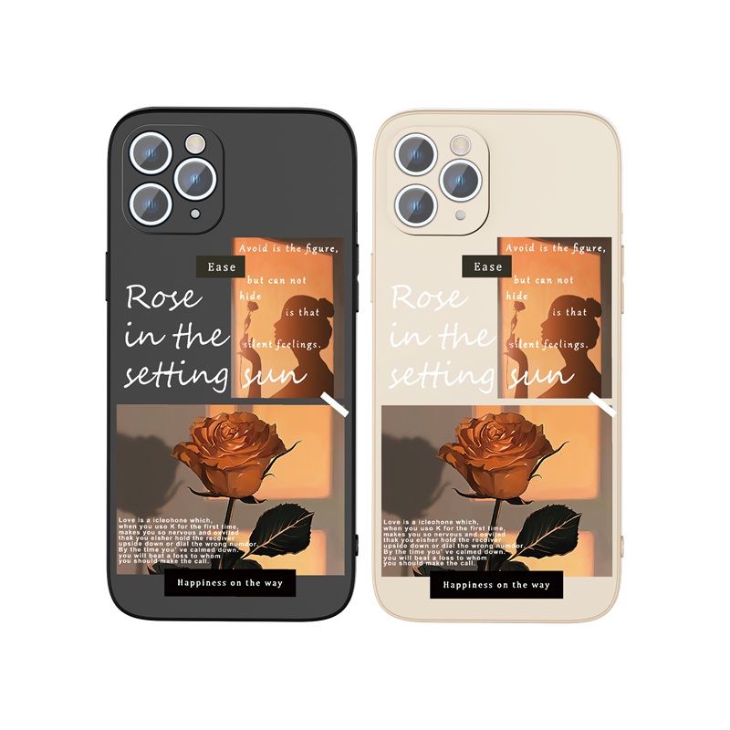 Ốp lưng iphone Ốp lưng iphoneỐp điện thoại in hình cô gái + hoa hồng thích hợp cho iPhone 11 12 Pro Max 7 8 Plus XR X XS MAX SE 2020