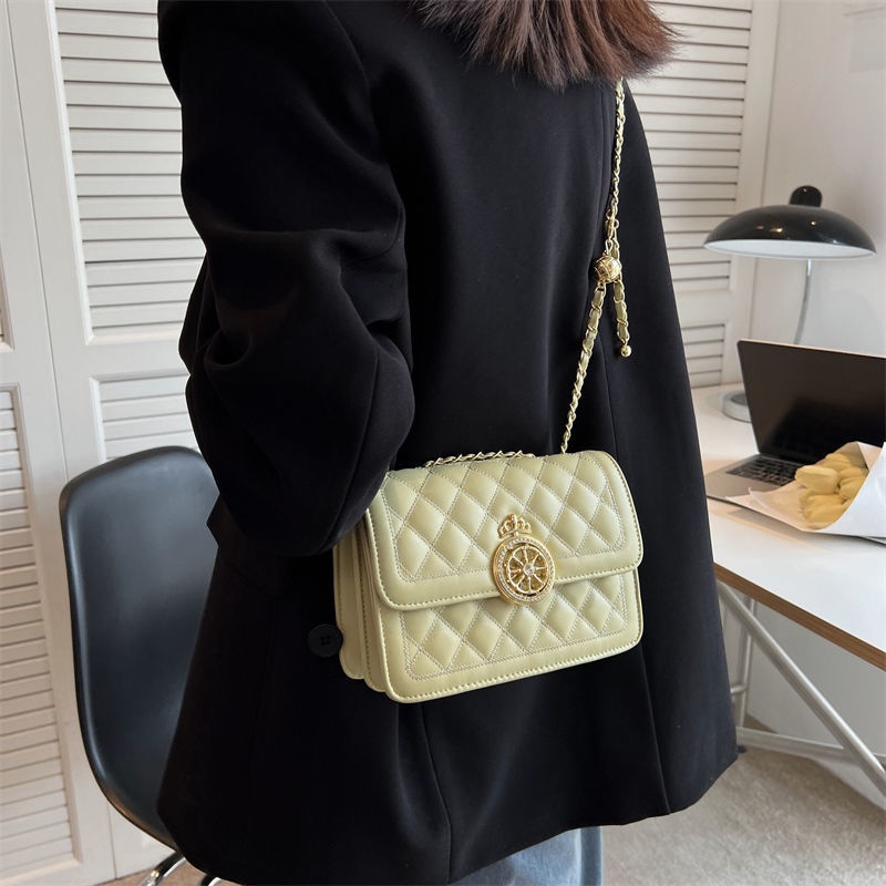 Túi Đeo Chéo Hình Vuông Nhỏ Họa Tiết Kim Cương Phong Cách Mới Mùa Hè Cho Nữ