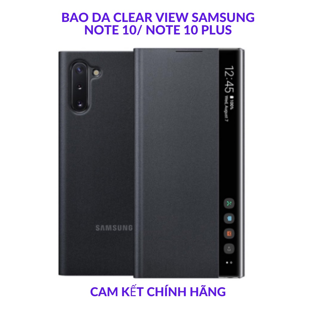 Bao Da Clear View Samsung Note 10, Note 10 Plus ✅Vuốt Trả Lời ✅Chống Sốc Chính Hãng