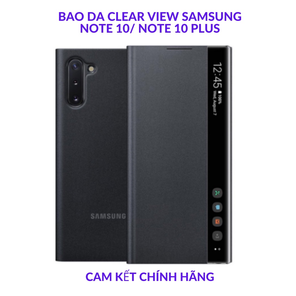 [NGUYÊN SEAL] Bao Da Clear View Samsung Note 10, Note 10 Plus ✅Vuốt Trả Lời ✅Chống Sốc Chính Hãng