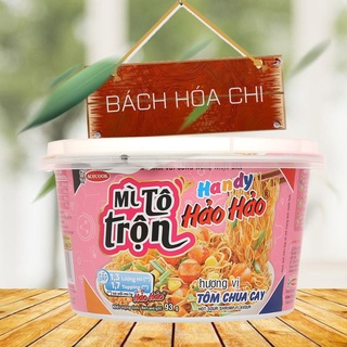 Thùng 12 tô Mì trộn Handy Hảo Hảo hương vị tôm chua cay tô 93g