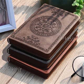 Sổ tay bìa da PU họa tiết phong cách vintage nhỏ gọn làm quà tặng
