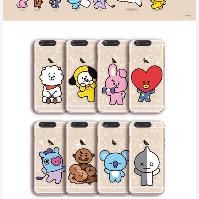 BT21 - Ốp điện thoại phát sáng cho điện thoại iphone 6/6s Plus