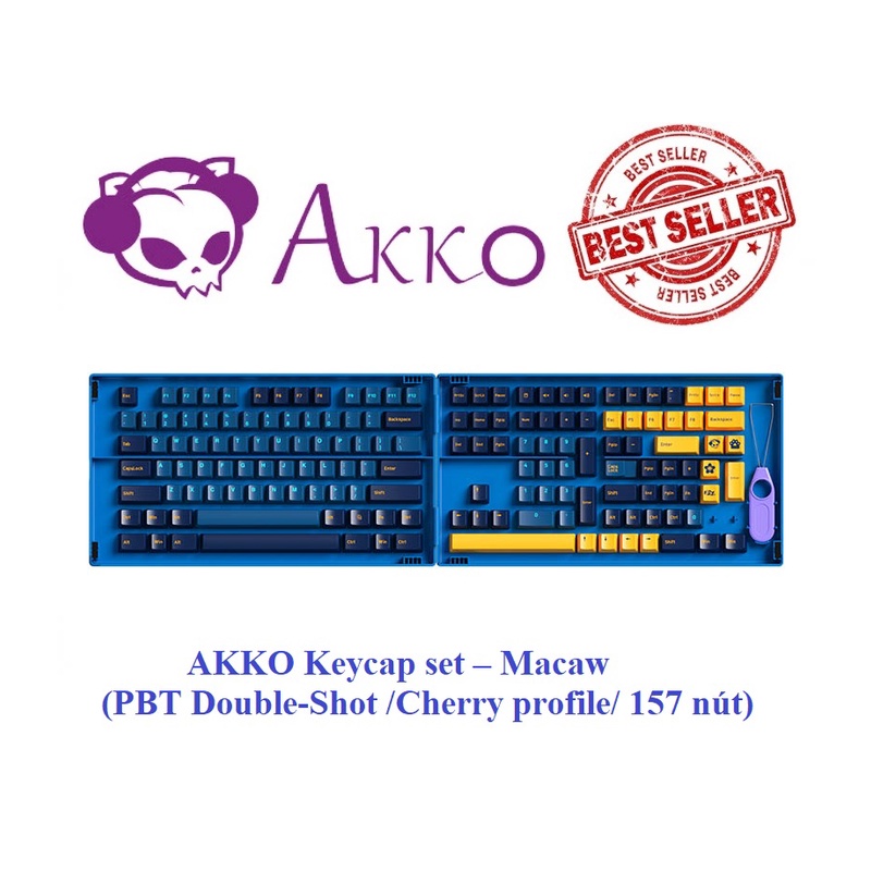 Bộ keycap phím cơ AKKO Keycap set – Macaw (PBT DoubleShot/ Cherry profile/ 157 nút)