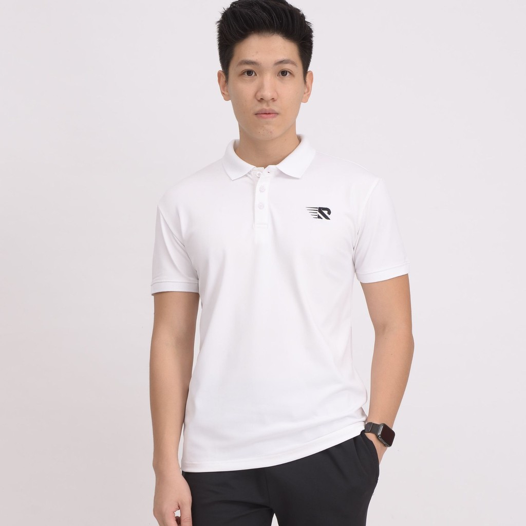 Áo thun polo nam Running cotton cá sấu chuẩn form cổ bẻ tay ngắn 2 màu trắng đen bazic