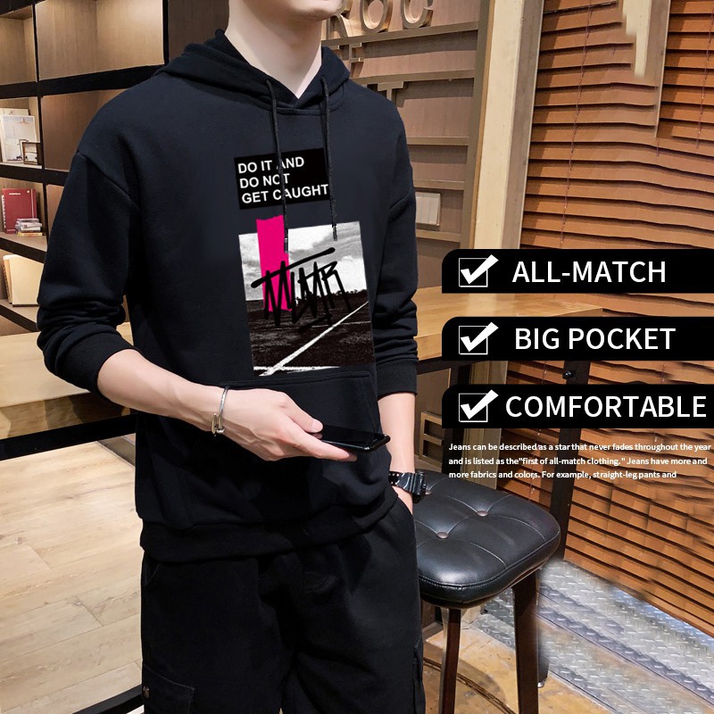 Men's Fashion Printed Casual Long Sleeve Hoodie