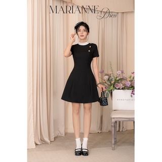 Váy ngắn cổ tròn cách điệu nanstudios - marianne dress