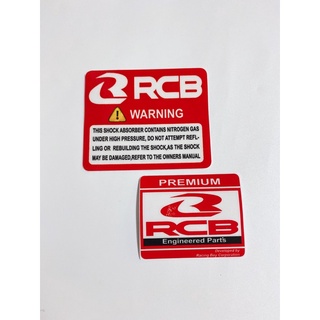 Cặp 2 tem dán RCB Racingboy trong suốt 7.8x6.4cm dán trang trí phuộc & bình dầu