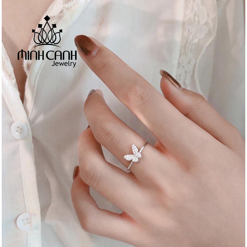 Nhẫn Bạc Bướm Đính Đá Freesize - Minh Canh Jewelry