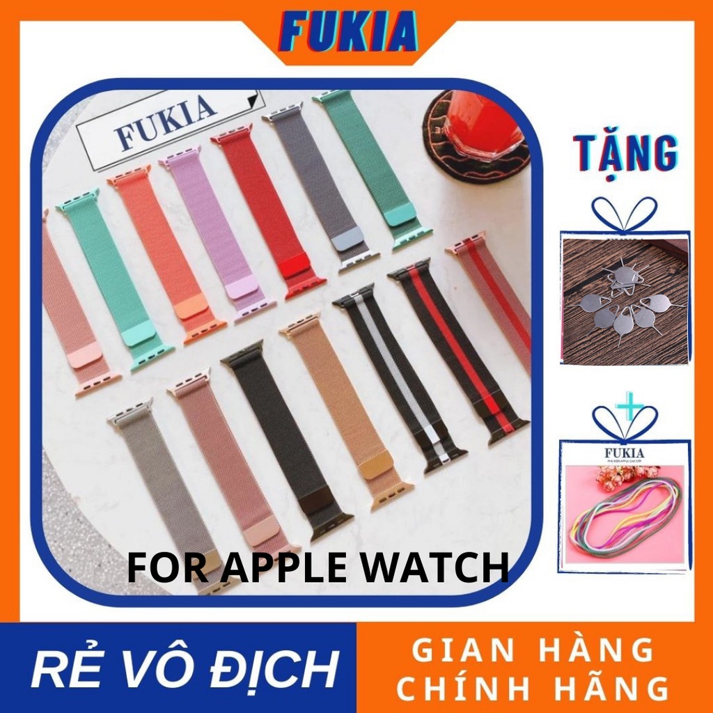 Dây kim loại không gỉ thép milan cho Apple Watch đồng Hồ Thông Minh iWatch 1/2/3/4/5/6/7/SE size 38/40/41/42/44/45mm