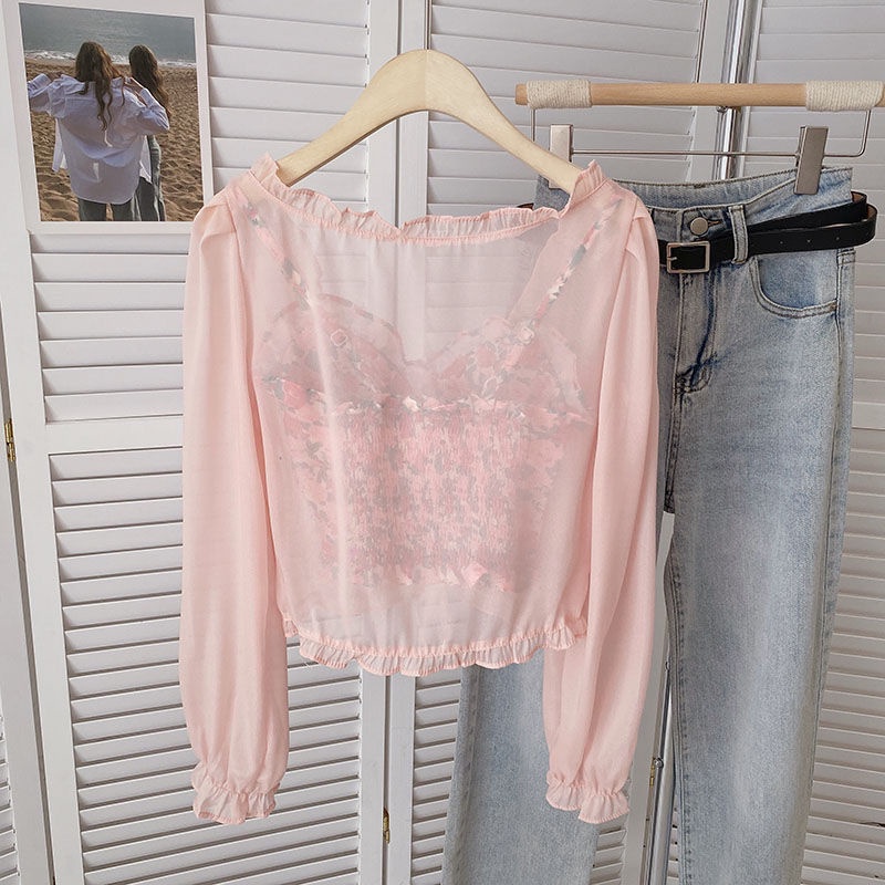 Áo khoác cardigan IELGY chiffon tay dài che nắng phong cách Hàn Quốc thời trang mùa hè mới cho nữ