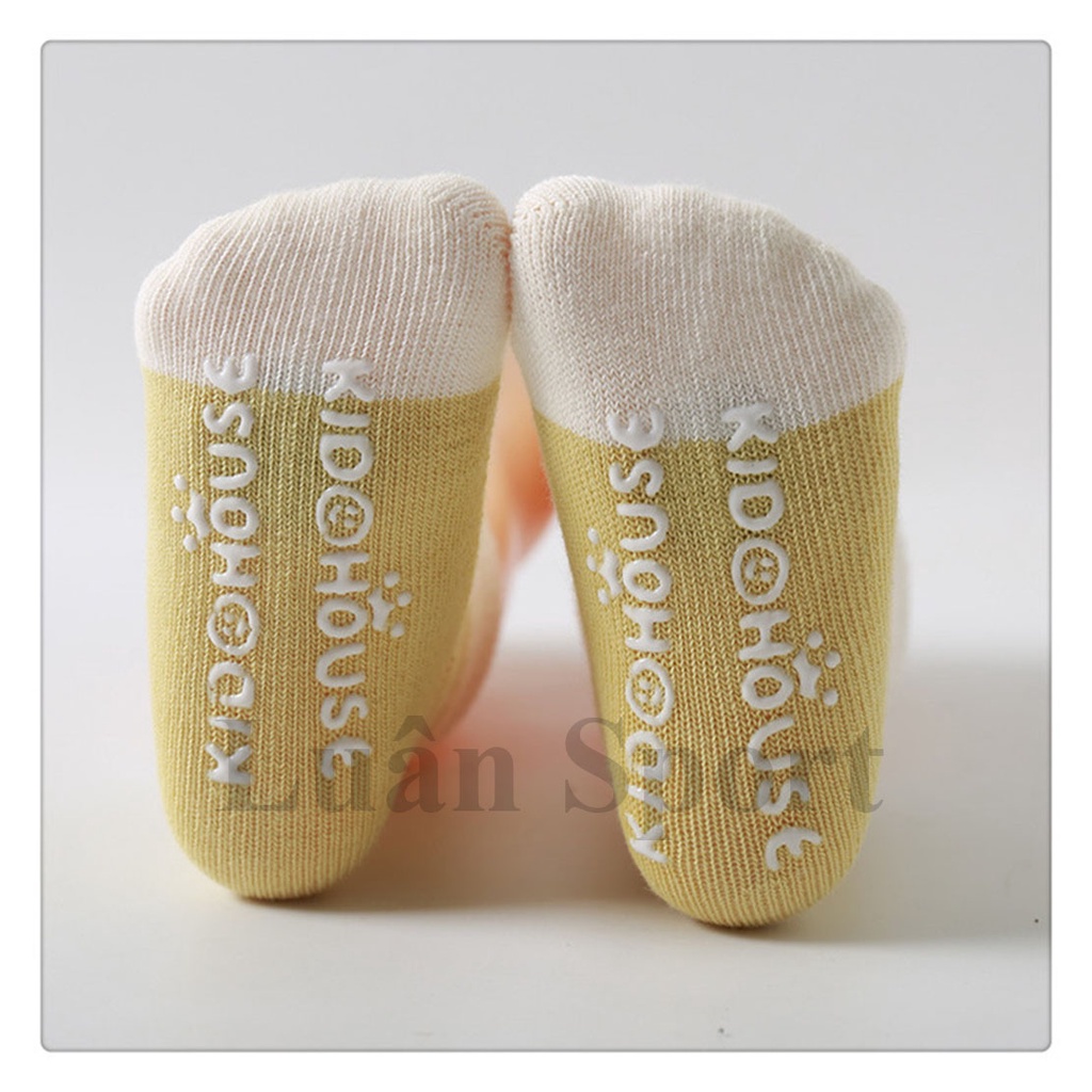 Tất/Vớ cao cổ chống trượt cho bé từ 0 đến 3 tuổi - Vớ trẻ em đi 4 mùa - 100% cotton