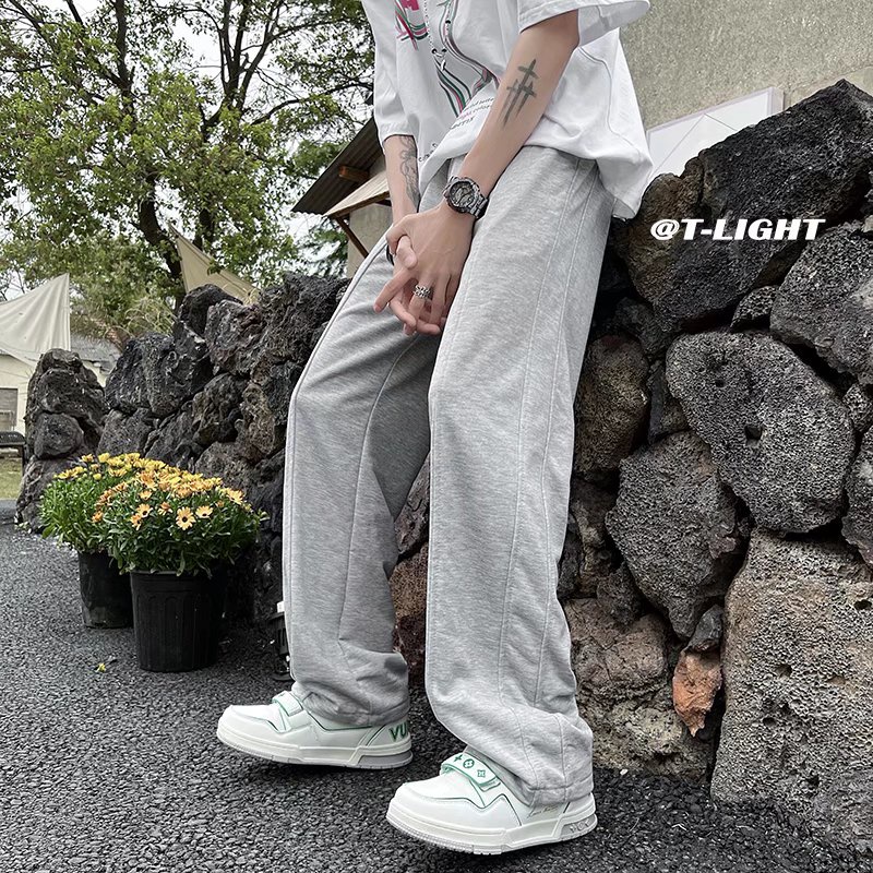 Quần Thể Thao Ống Rộng Màu Sắc Đơn Giản Dễ Phối Đồ Cho Nam Size S-3xl